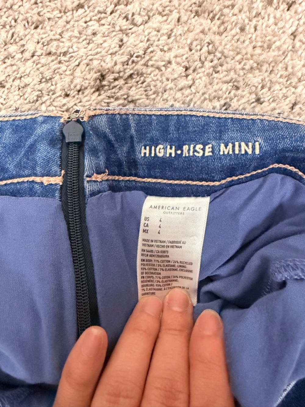 American Eagle Outfitters Blue Denim Mini Skort - Picture 4 of 4